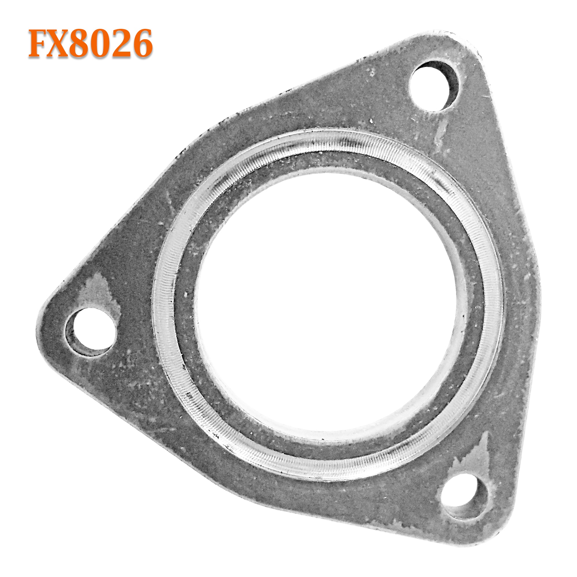 FX8026 Right Passenger Side Y Pipe Triangle Exhaust Flange w/ Gasket 2 1/2