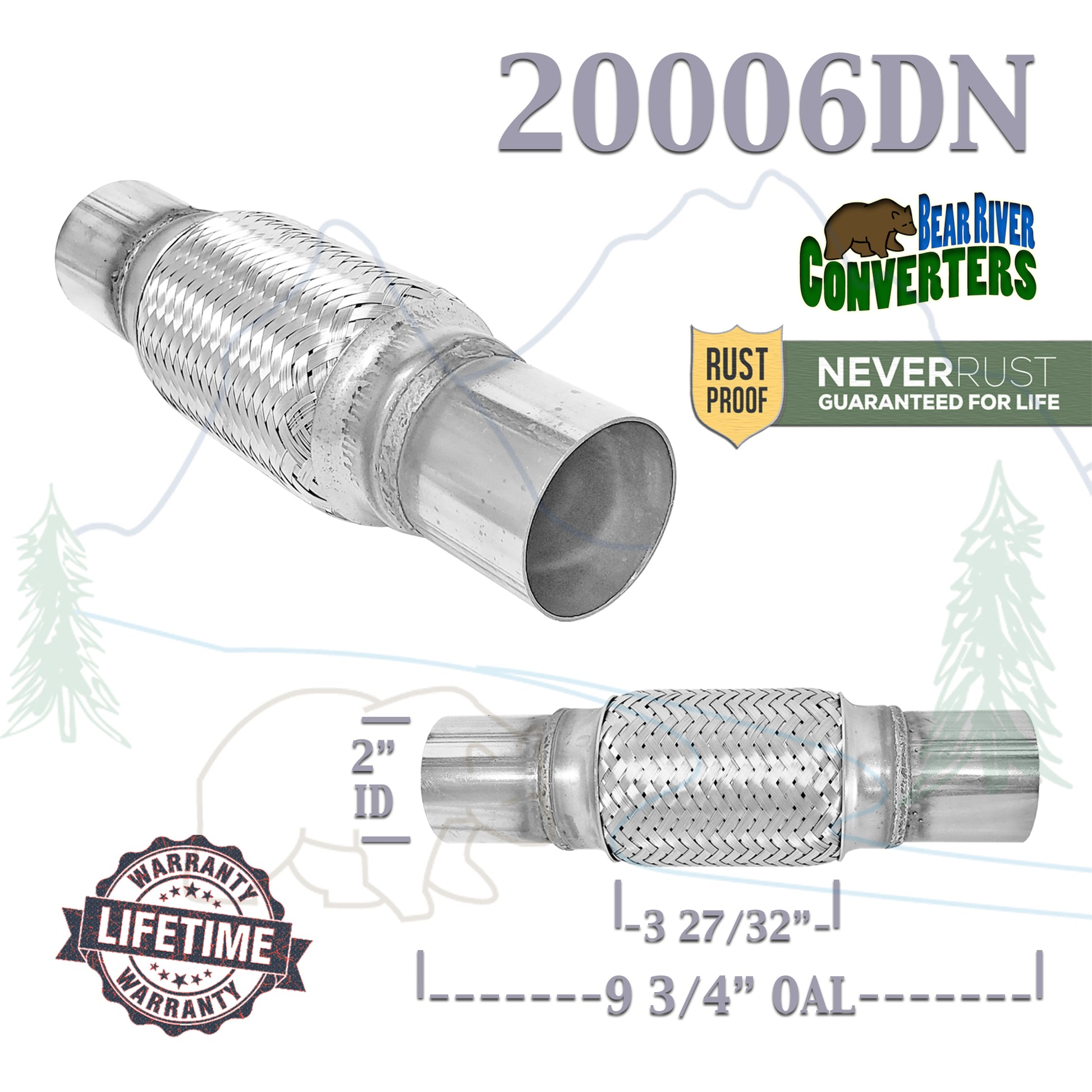 2.75 (2 3/4 in.) x 6 x 10 Flex Pipe Exhaust Coupling Stainless Heav –  Bear River Converters