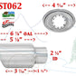 JST062 2.25" Stainless Oval Exhaust Tip 2 1/4" Inlet / 4 1/2" Outlet / 7" Long