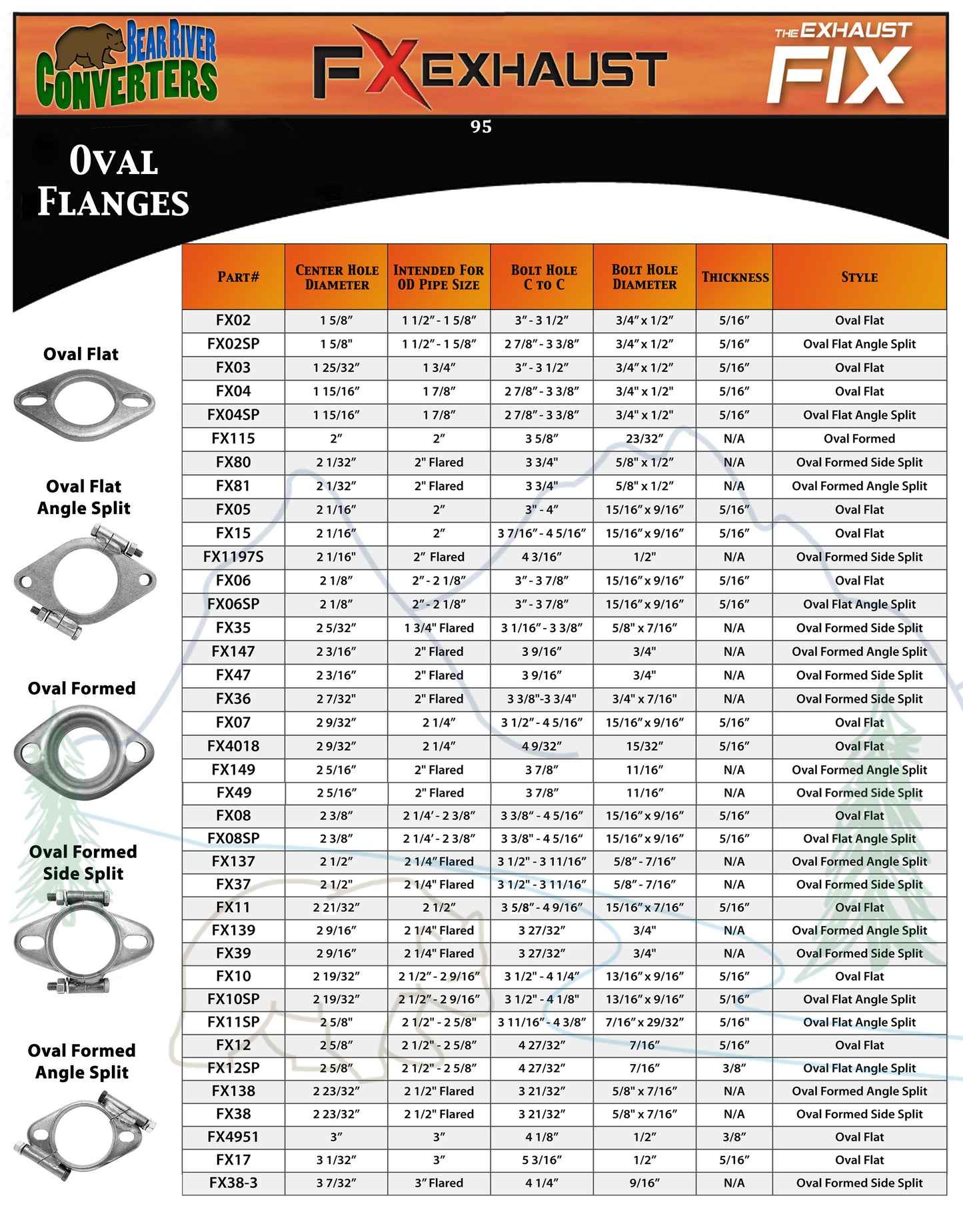 FX08 2 3/8" ID Flat Oval Two Bolt Exhaust Flange Fits 2 1/4" 2.25" - 2.375" Pipe