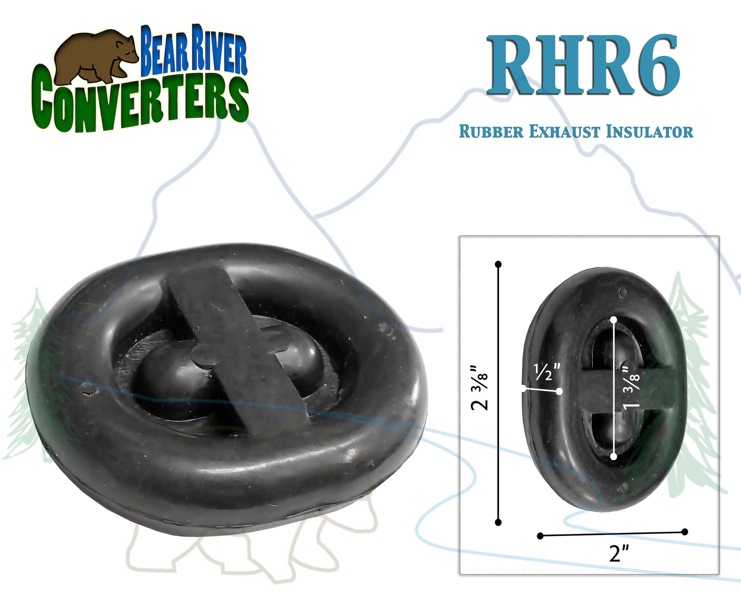 RHR6 Exhaust Mount Rubber Insulator Grommet Hanger Bushing Bracket Support