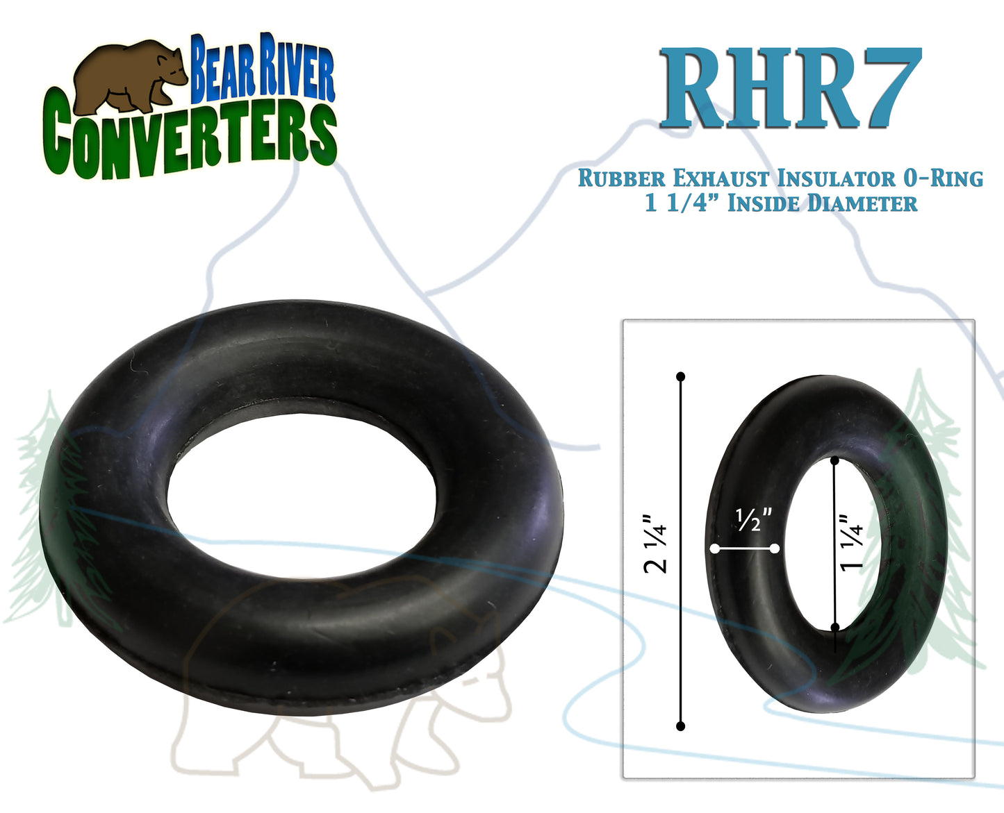 RHR7 1 1/4" O-Ring Exhaust Mount Rubber Insulator Grommet Hanger Bushing Support