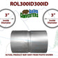 ROL300ID300ID 548582 3” ID to 3” ID Universal Exhaust Pipe to Pipe Coupling Connector