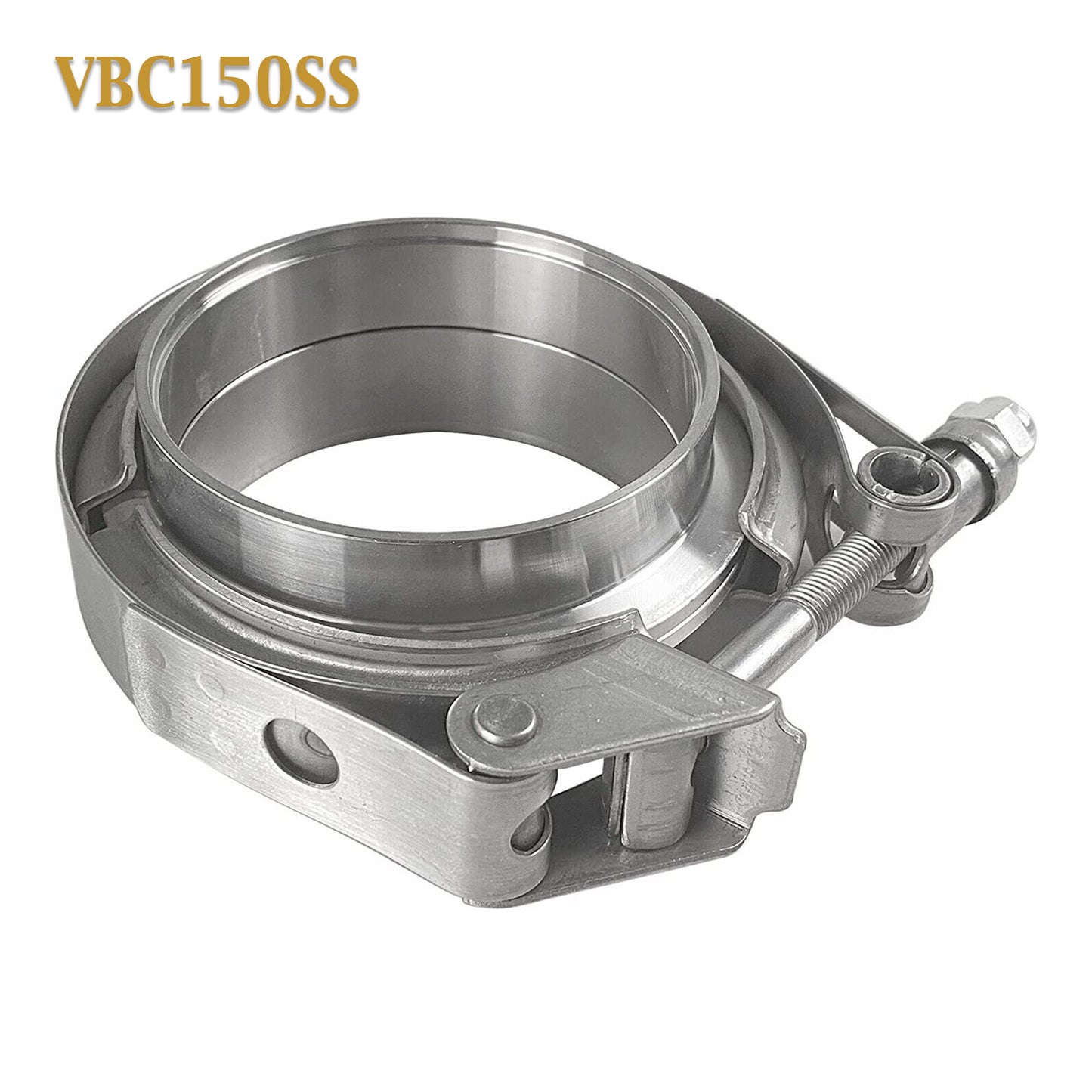 VBC150SS 1 1/2" 1.5" V Band Exhaust Clamp w/ Male Female Flanges Quick Release Band