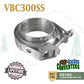 VBC300SS 3" V Band Exhaust Clamp w/ Male Female Flanges Quick Release Stainless Steel