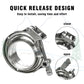 VBC200SS 2" V Band Exhaust Clamp w/ Male Female Flanges Quick Release Stainless Steel