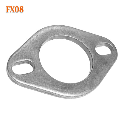 FX08 2 3/8" ID Flat Oval Two Bolt Exhaust Flange Fits 2 1/4" 2.25" - 2.375" Pipe