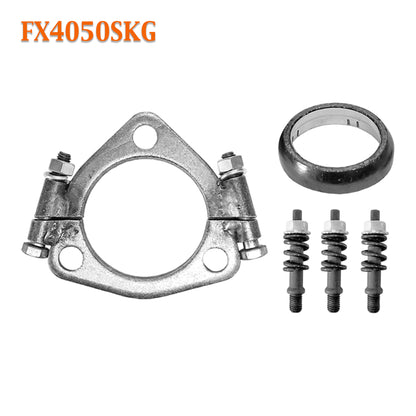 FX4050SKG 2 1/2" Triangle Exhaust Split Flange Kit For 2 1/4" OD Flared Y Pipe