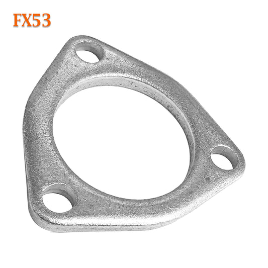 FX53 2 1/8" ID Flat Triangle Three Bolt Exhaust Flange Fits 2.125" Pipe