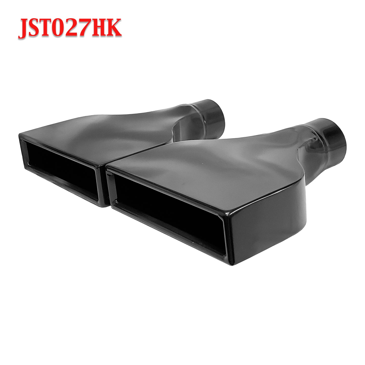 JST027HK 2.5" Black Rectangle Corvette Camaro Exhaust Tip 2 1/2" ID 10" Long